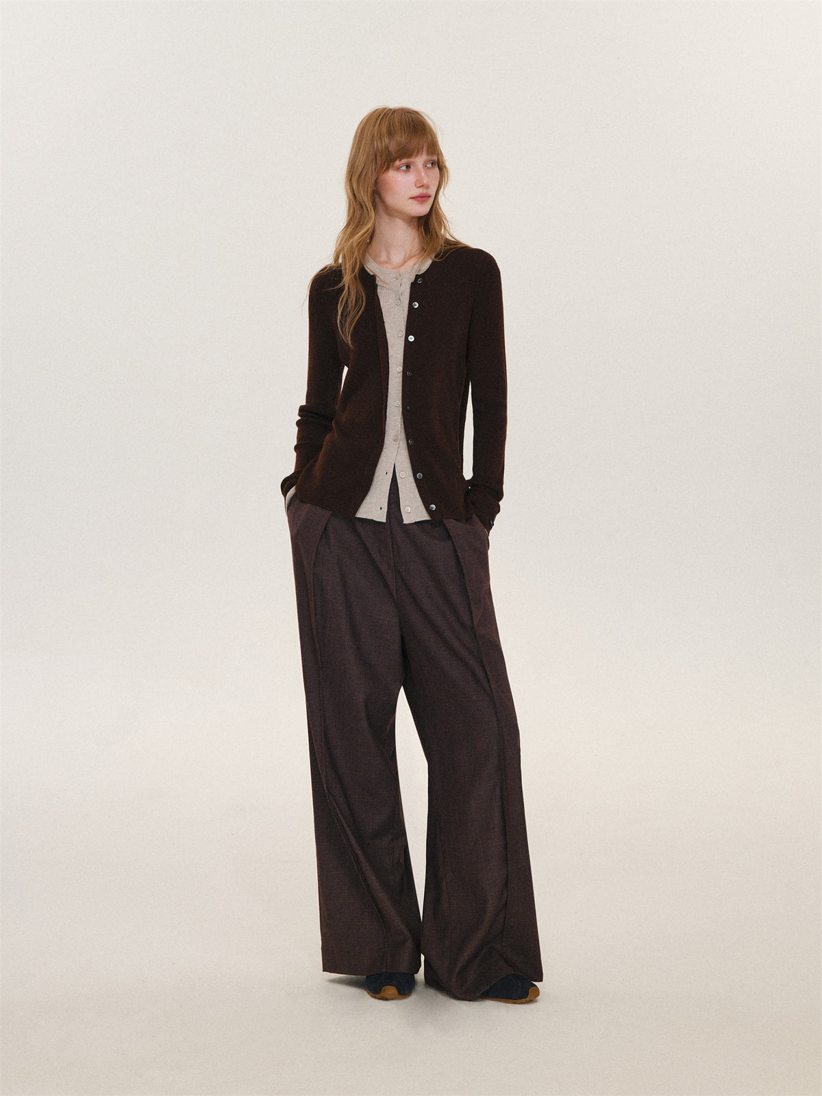Asgony ASG26619 Faux-Layered Knit Cardigan