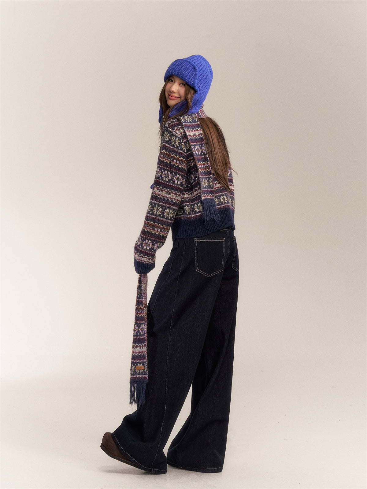 AsGony ASG24619 High-waisted wide-leg jeans