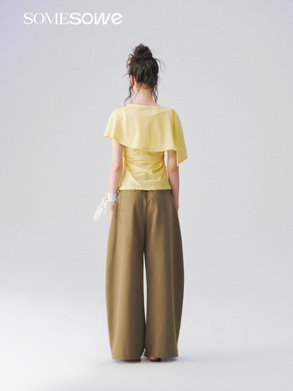 SOMESOWE S2609090 Two piece shawl waist cinched top