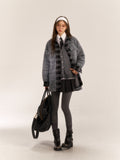 AsGony ASG24527 Tweed Grey Coat