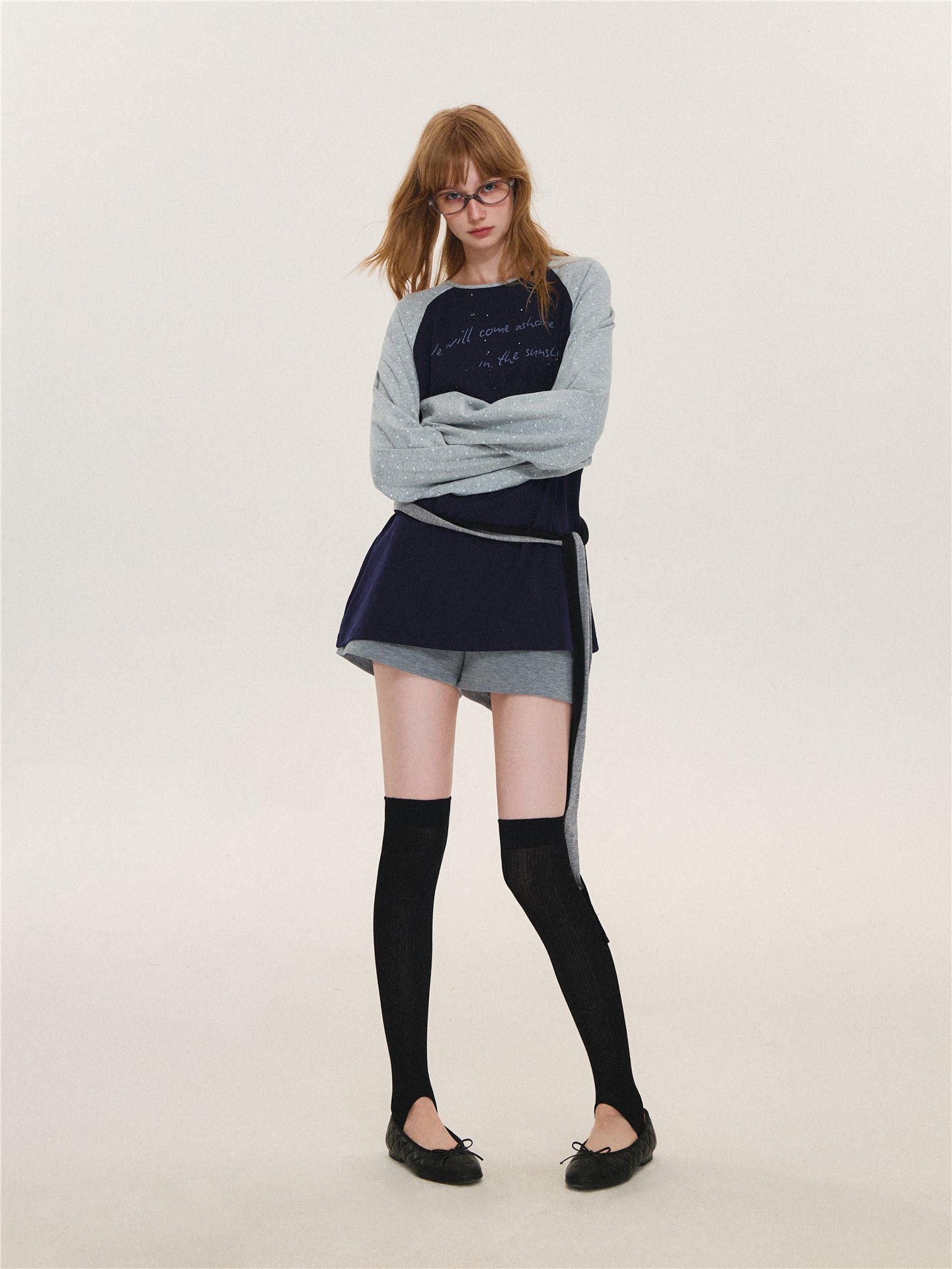 Asgony ASG26566 Polka Dot Oversized T-Shirt
