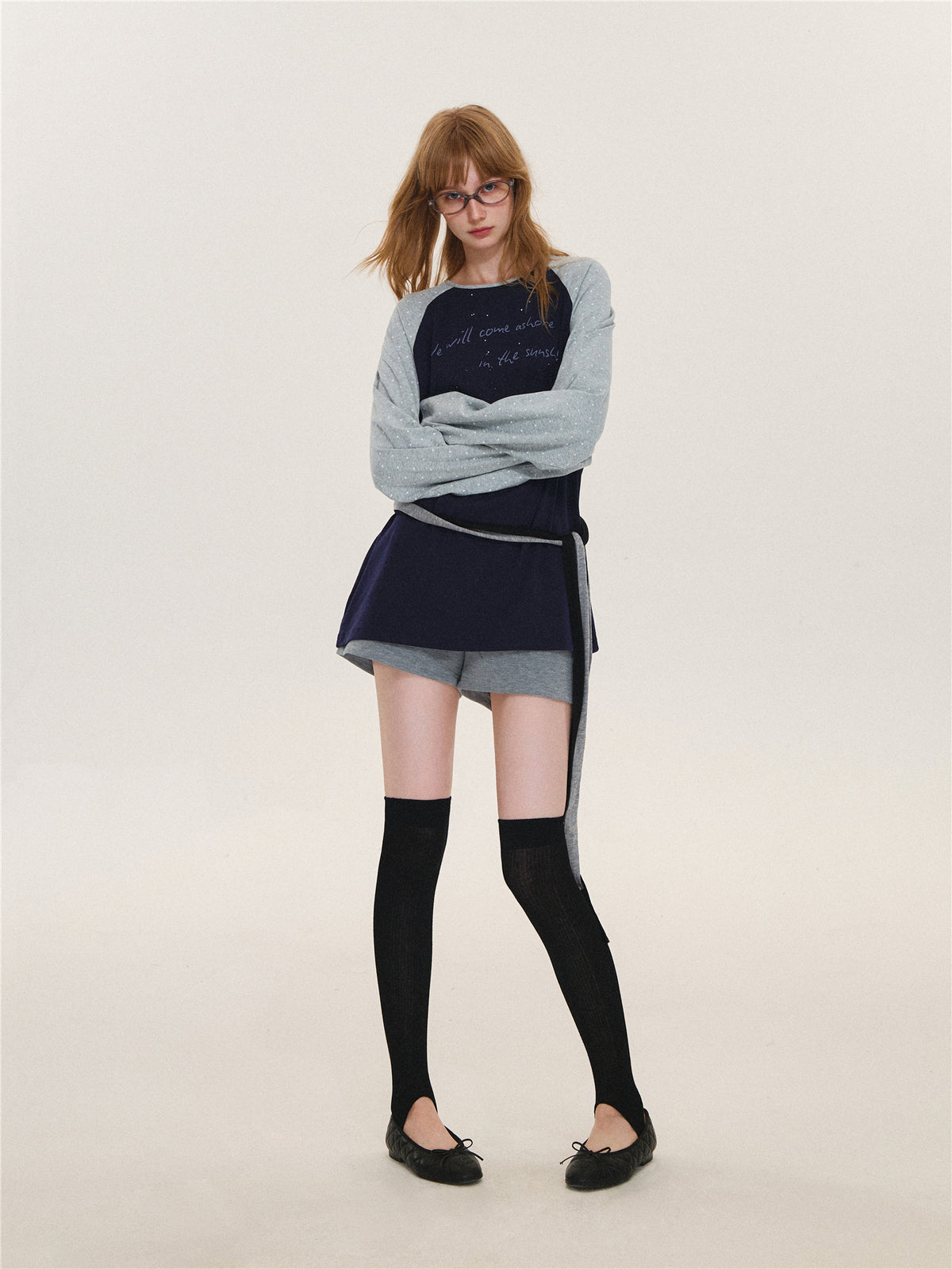 Asgony ASG26566 Polka Dot Oversized T-Shirt