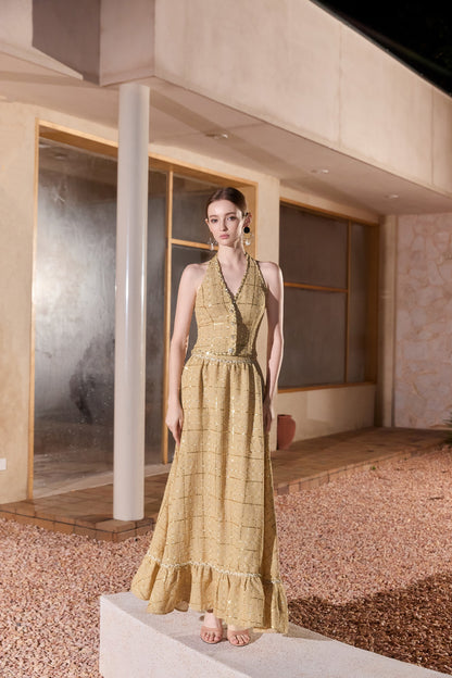 Wardrobes by chen Tweed halter neck top + skirt set