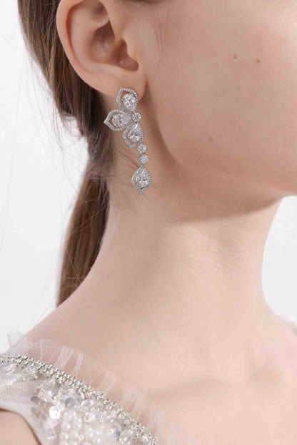 Wardrobes by chen Rose petal zircon earrings