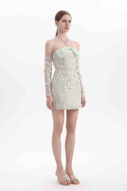 Wardrobes by chen Handmade rhinestone strapless dress