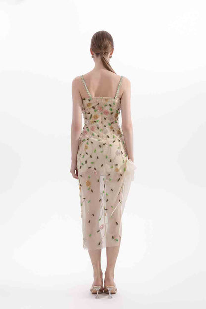 Wardrobes by chen Embroidered floral camisole dress