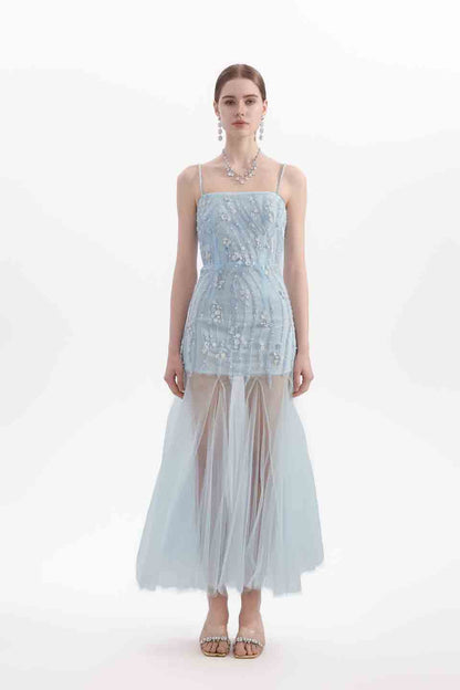 Wardrobes by chen Handmade bead embroidered fishtail dress