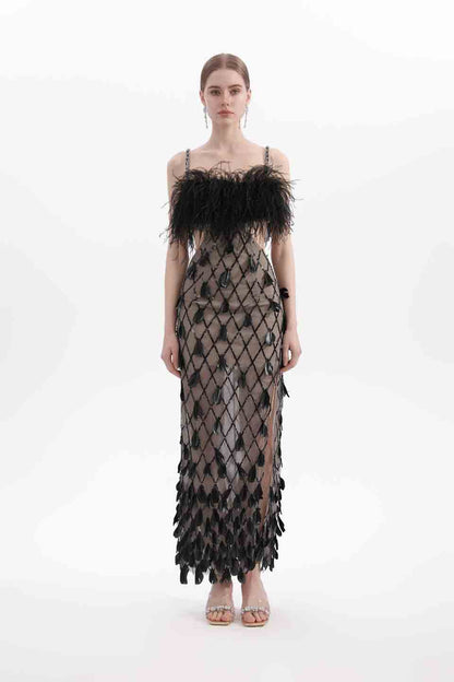 Wardrobes by chen Black feather bead dress