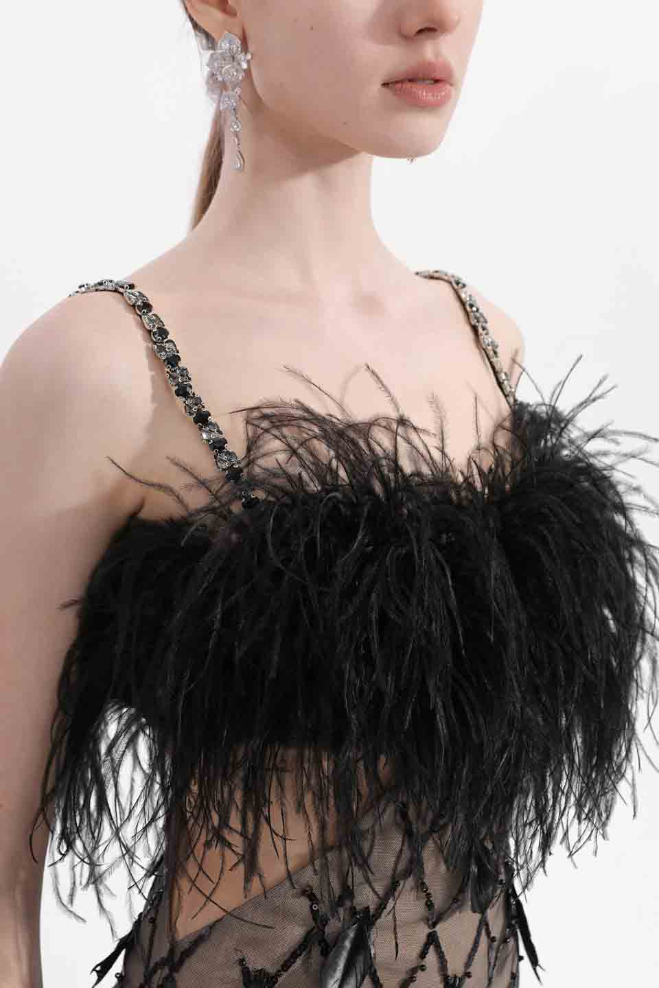 Wardrobes by chen Black feather bead dress