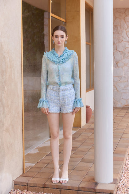 Wardrobes by chen Haze blue woven tweed set