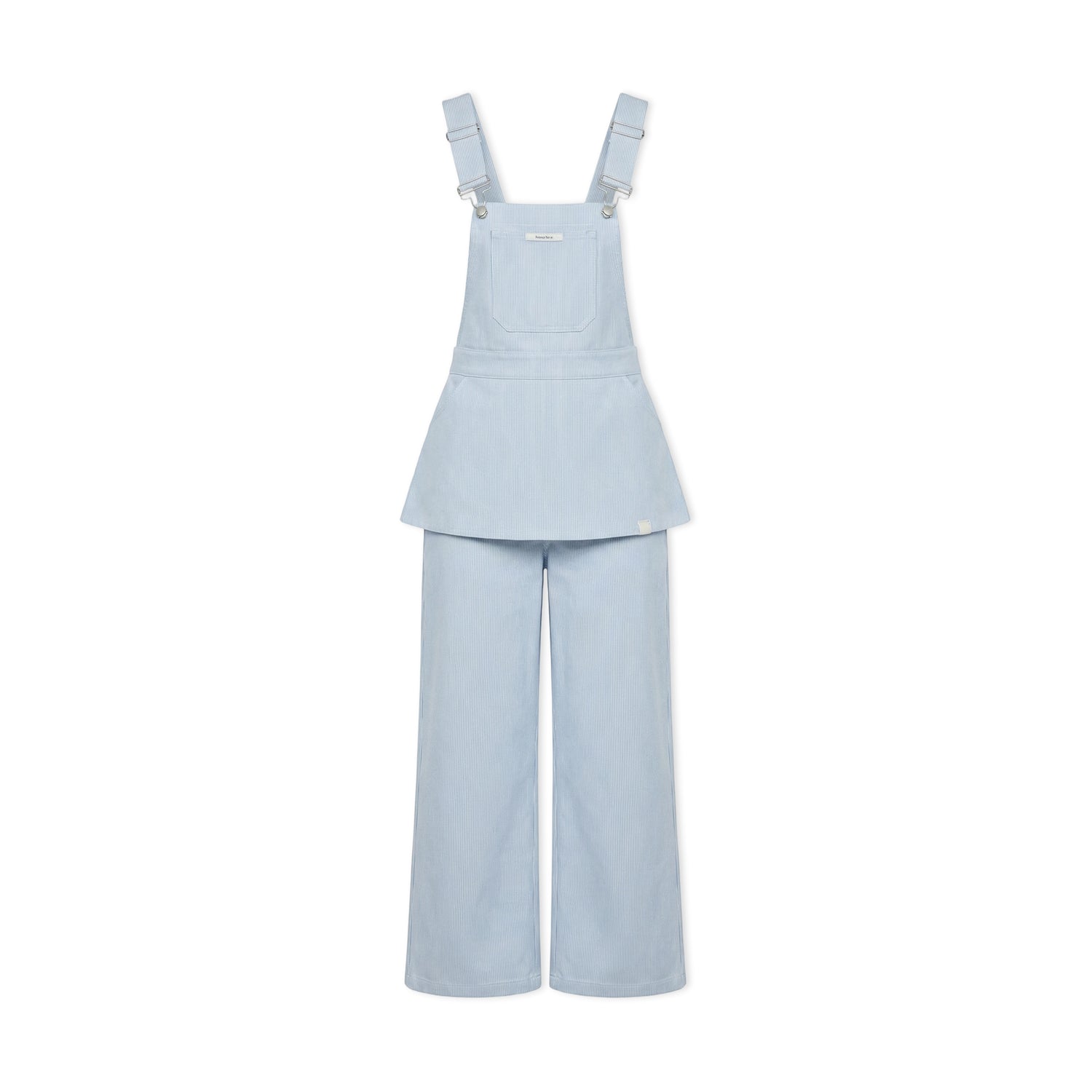 16DEWS 16D26061 Blue and white striped loose overalls
