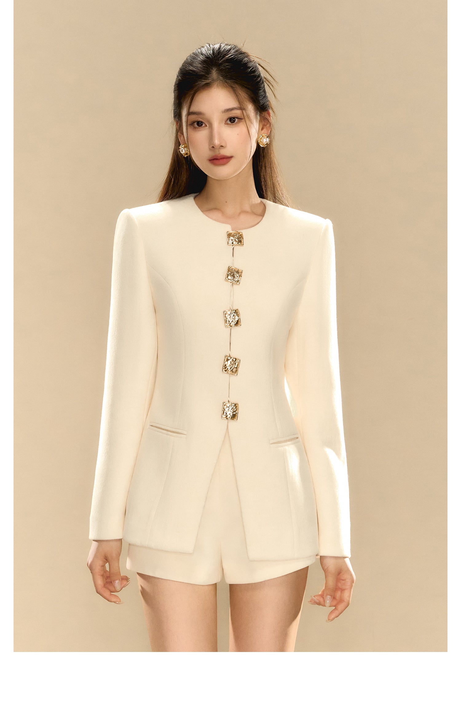 OShea 4D01Q879 Golden Button White Blazer