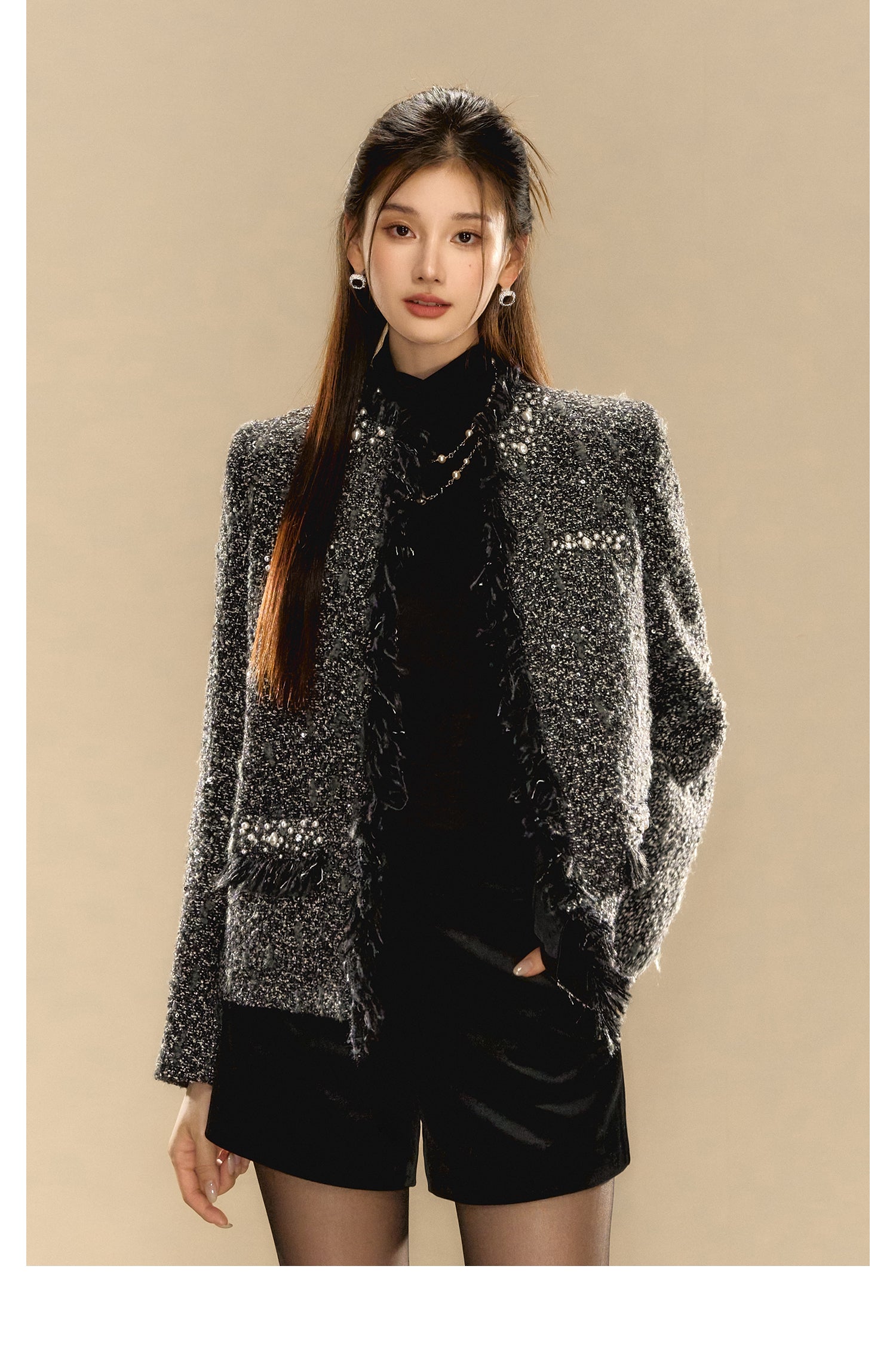 OShea 4D01Q919 Grey Tweed Coat