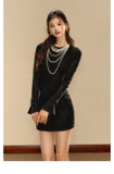 OShea 4D01L1032 Pearl Black Knit Dress