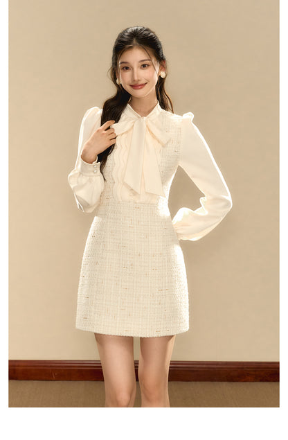 OShea 4D01L988 White Tweed Mini Dress