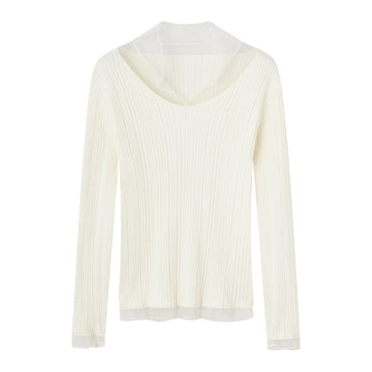 SOMESOWE S2508310 Mesh splicing high elasticity base shirt