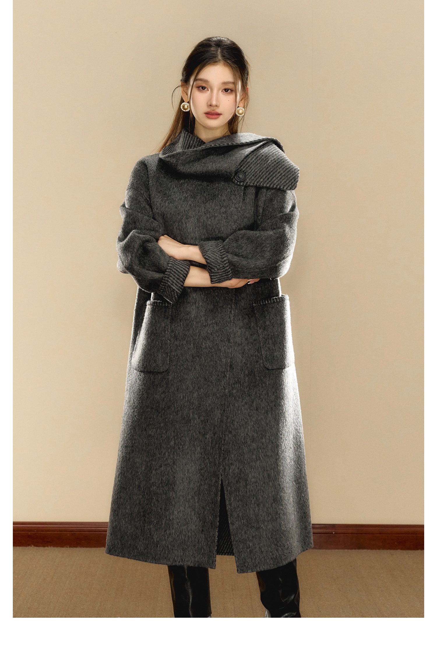 OShea 4D01Q967 Maxi Wool Coat(2color)