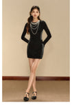 OShea 4D01L1032 Pearl Black Knit Dress