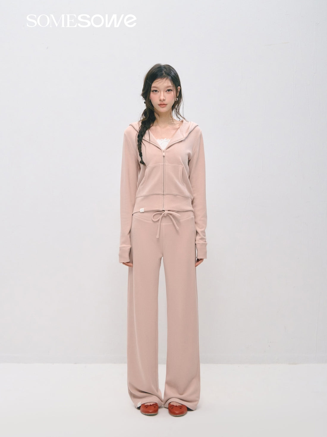 SOMESOWE S2509018&amp;S2509019 Cloud velvet soft hooded sweatshirt + pants set