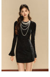 OShea 4D01L1032 Pearl Black Knit Dress