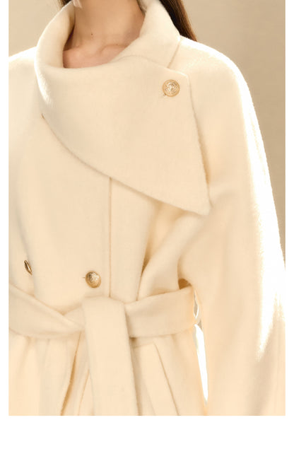 OShea 4D01D1036 Lapel Midi Coat-white