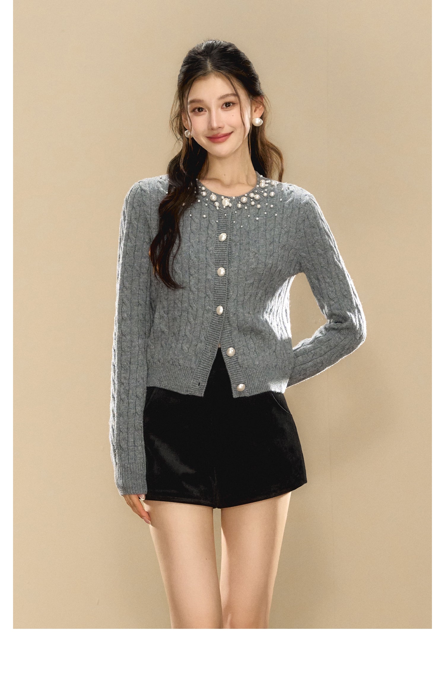 OShea 4C01M935 Grey Knit Cardigan