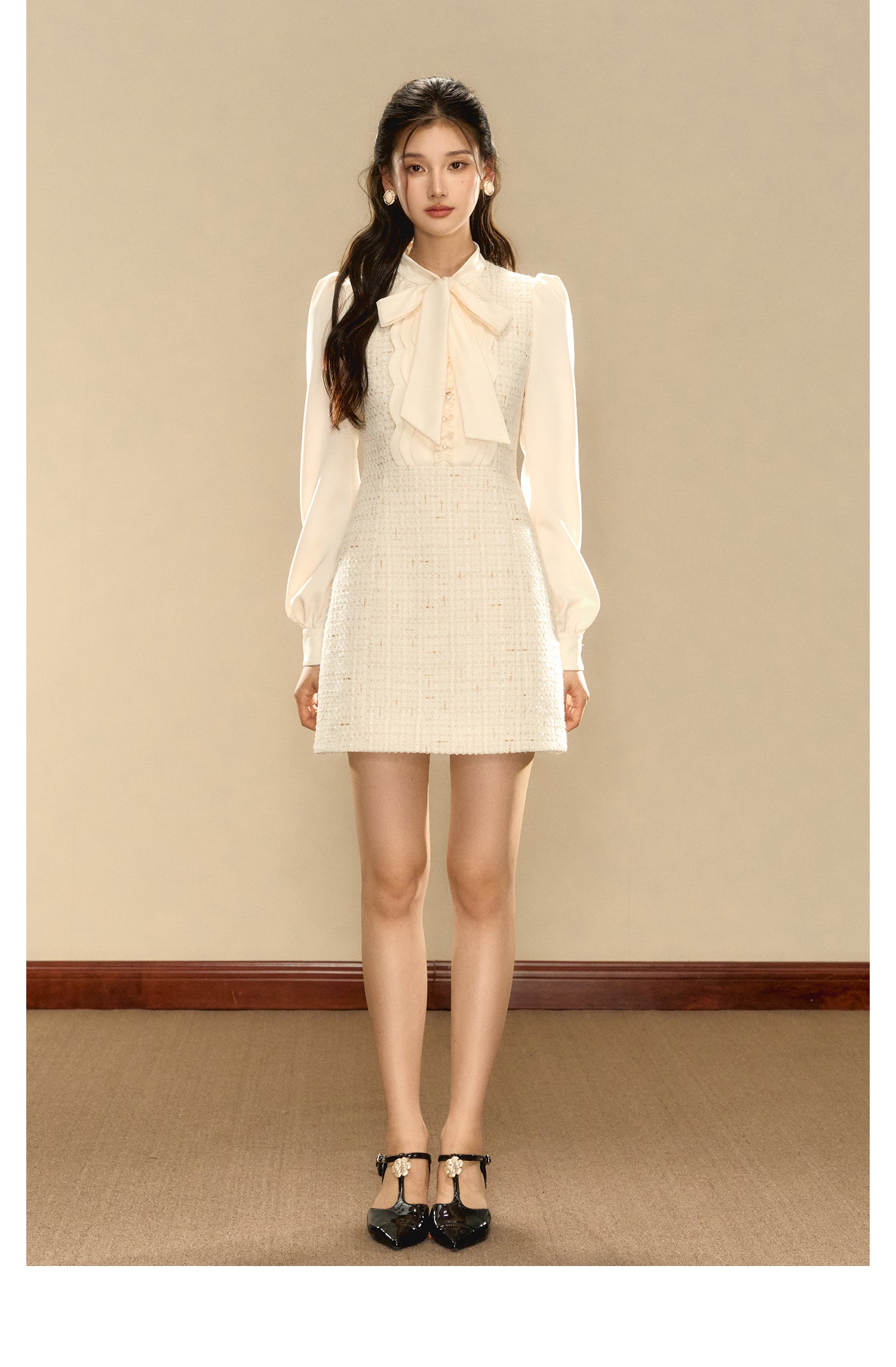 OShea 4D01L988 White Tweed Mini Dress