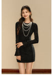 OShea 4D01L1032 Pearl Black Knit Dress