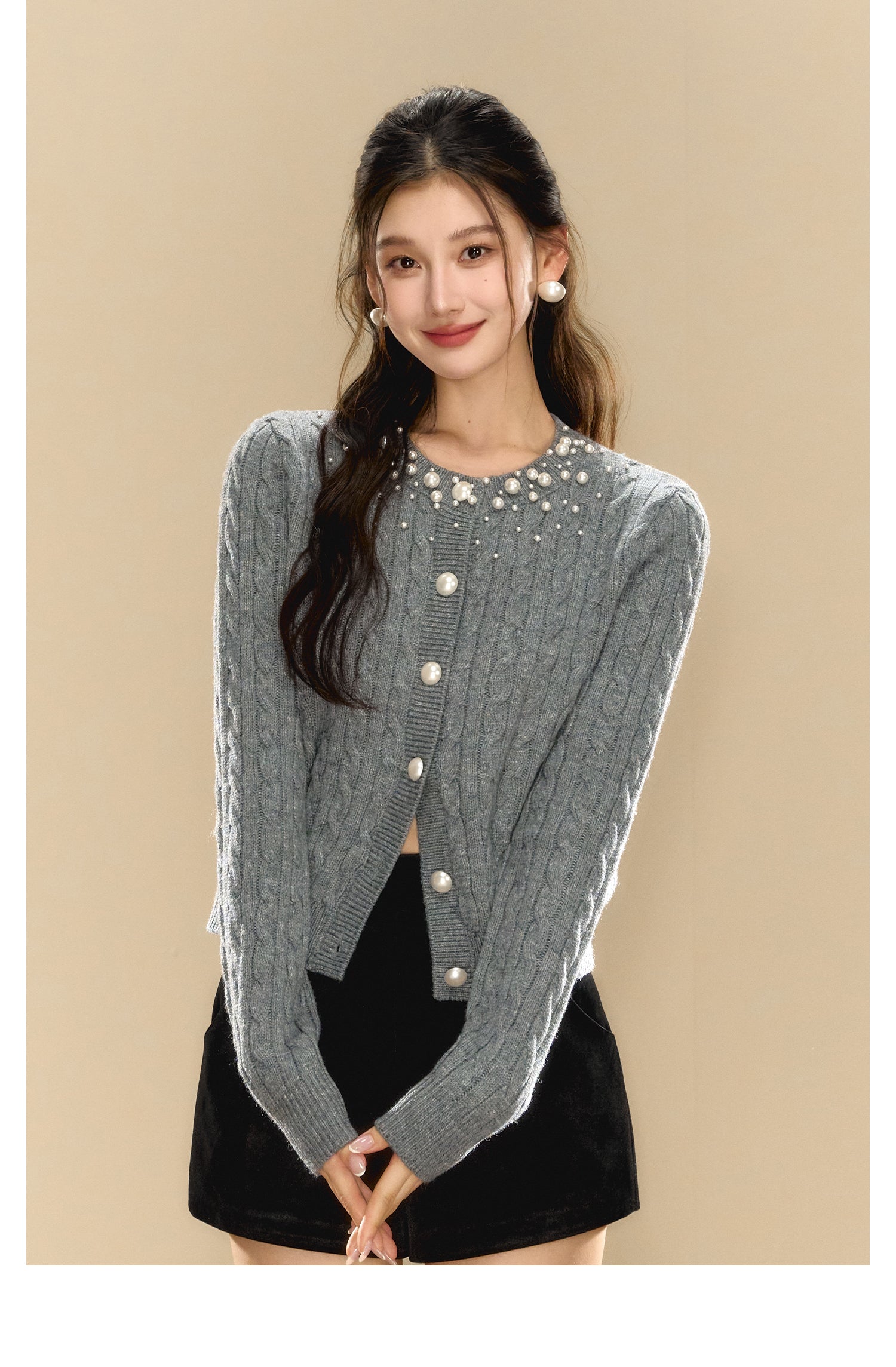 OShea 4C01M935 Grey Knit Cardigan