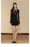 OShea 4D01L1032 Pearl Black Knit Dress