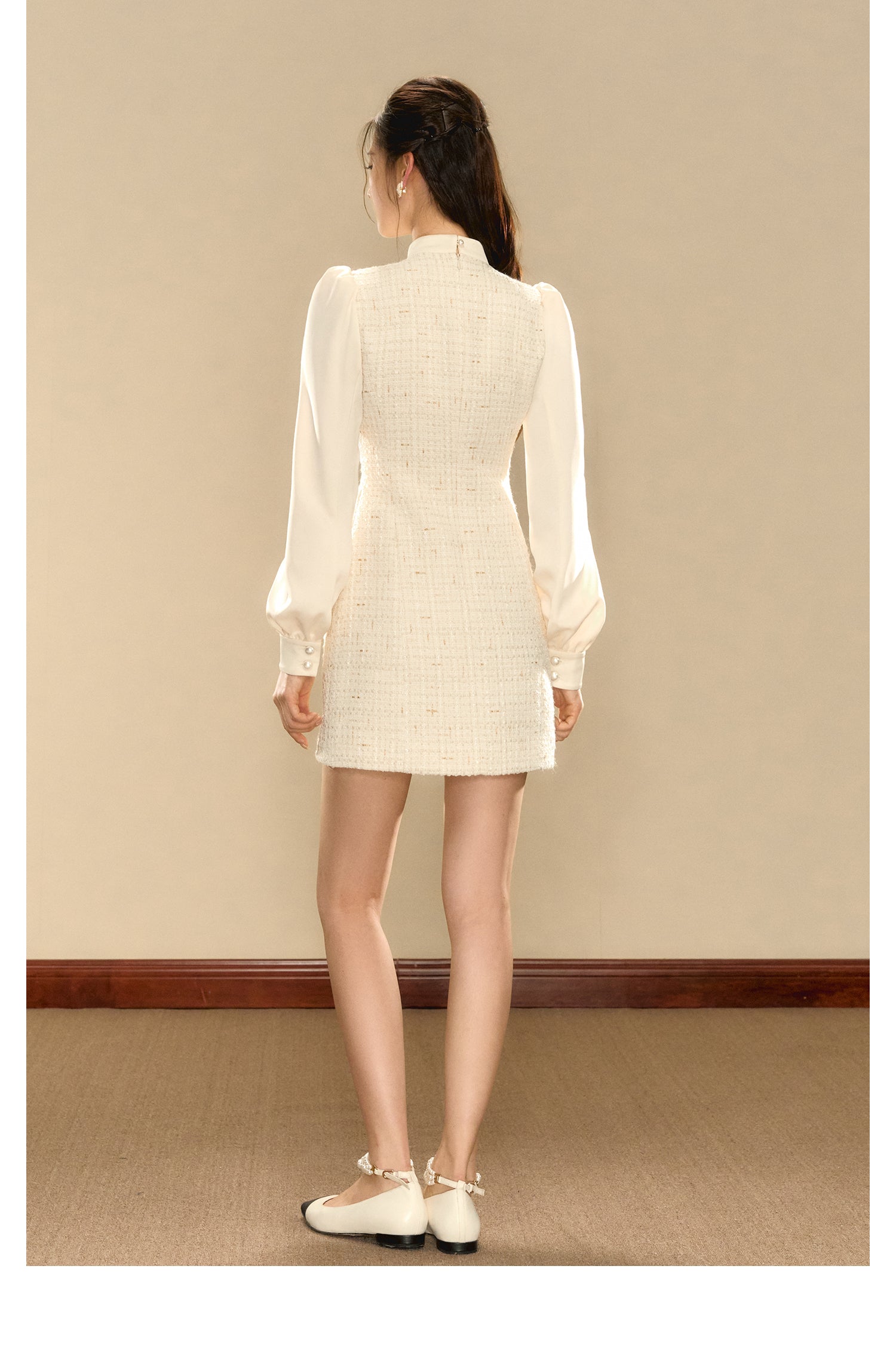 OShea 4D01L988 White Tweed Mini Dress