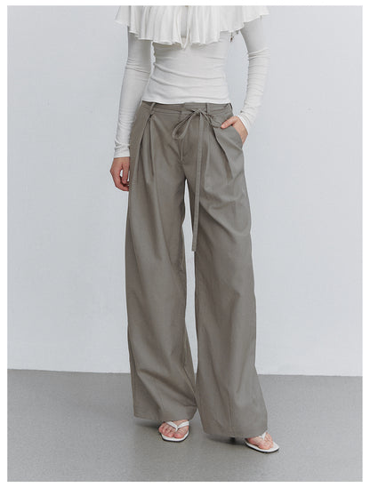 VIA PITTI VIACP6203 Bow-Tie Strap Pleated Trousers