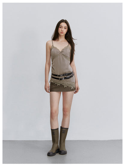 VIA PITTI VIACS6261 Lace-Panelled Fitted Camisole