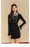 OShea 4D01L1032 Pearl Black Knit Dress