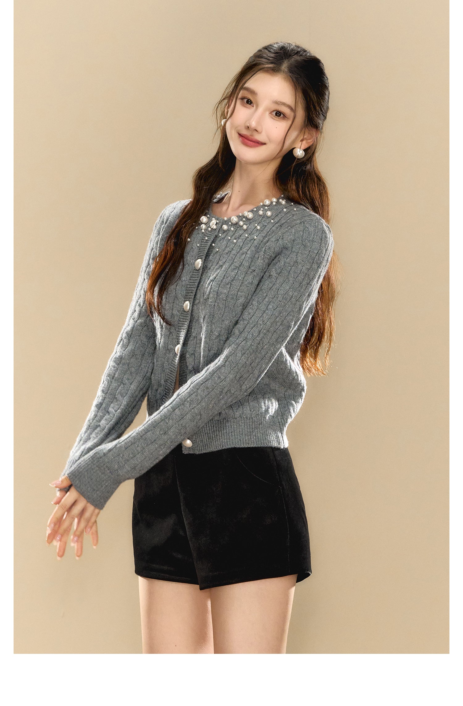 OShea 4C01M935 Grey Knit Cardigan