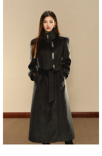 OShea 4D01Q777 Black Wrapped Maxi Coat