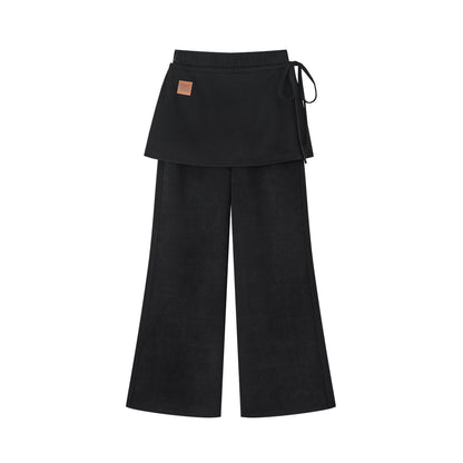 SOMESOWE S2508299 Detachable curtain micro fleece long pants