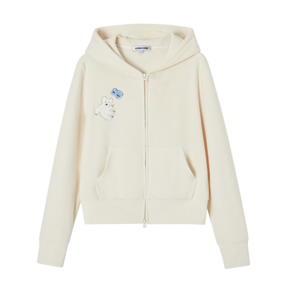 SOMESOWE S2509001&amp;S2509002 Goodnight teddy bear embroidered hooded sweatshirt+sweatpants