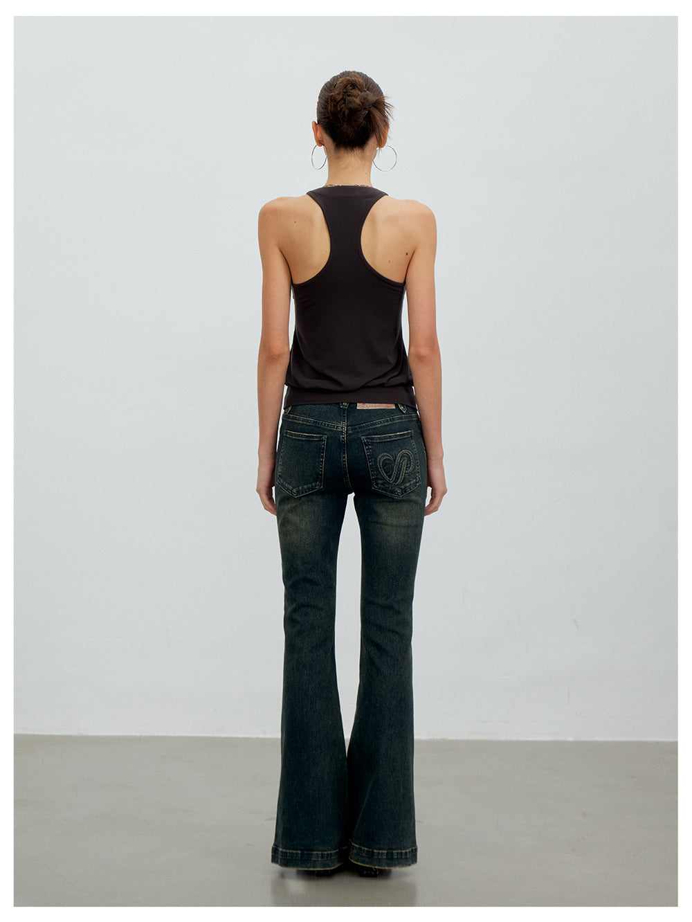 VIA PITTI VIACP6219 Vintage Split-Hem Flared Jeans