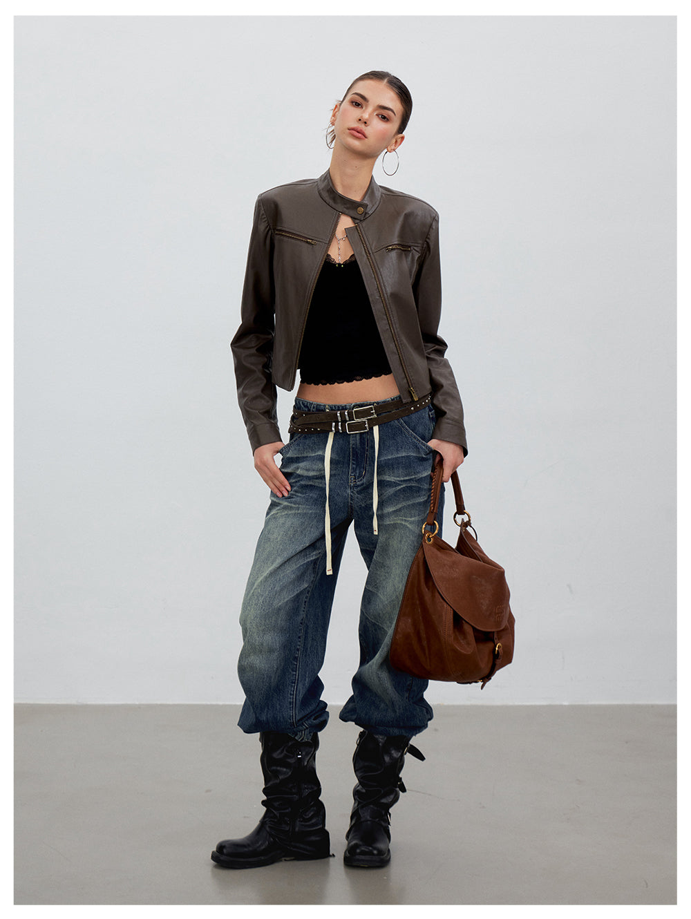 VIA PITTI VIACP6309 Gradient Contrast-Color Loose-Fit Jeans