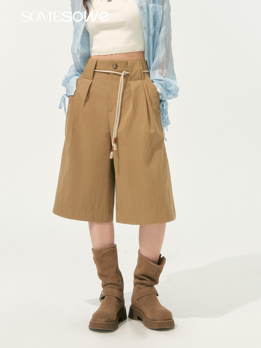 SOMESOWE S2508168 Ruffled casual shorts