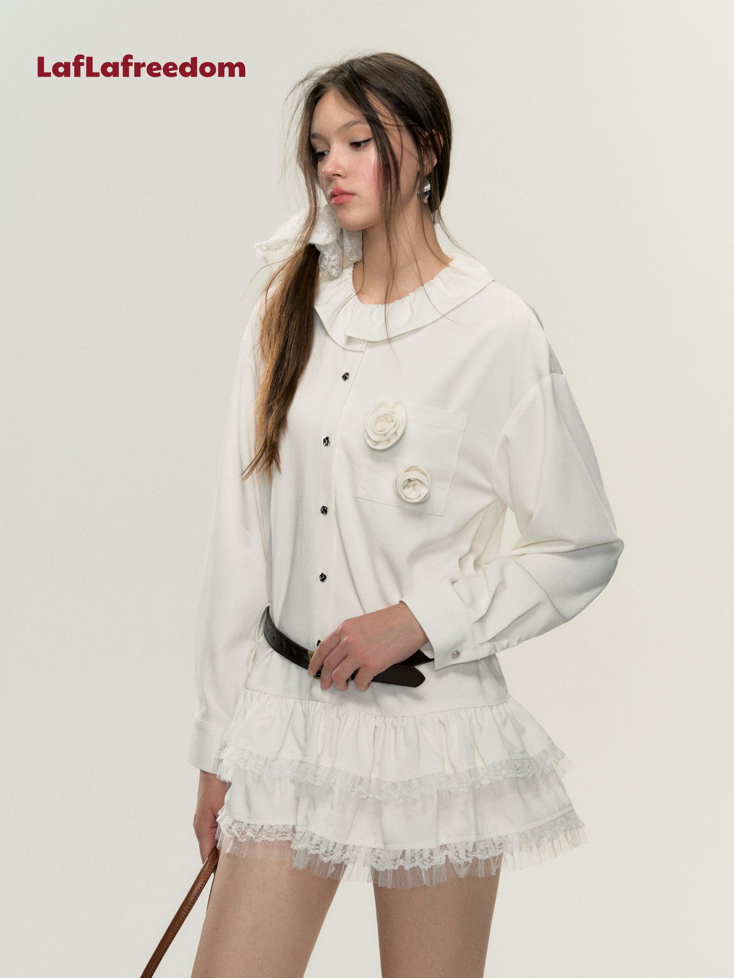 Lafreedom White Rose Shirt Dress