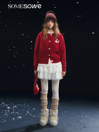 SOMESOWE S2508317 Lucky Pony Round Neck Cardigan