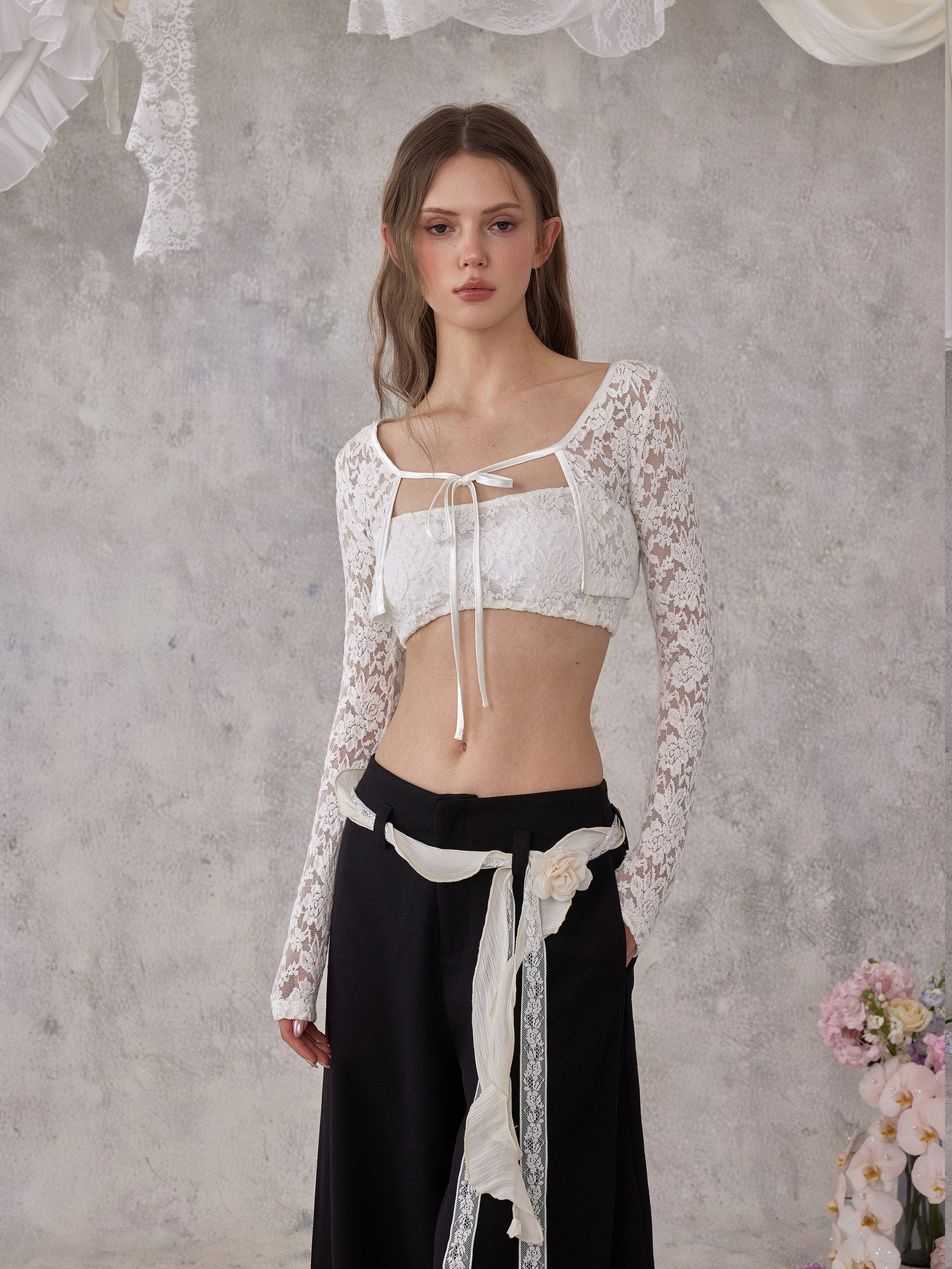 NOMEANSNO N193 Lace short cardigan