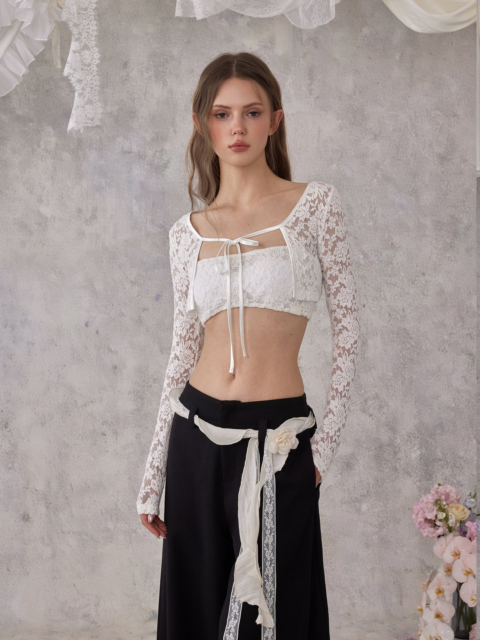 NOMEANSNO N193 Lace short cardigan