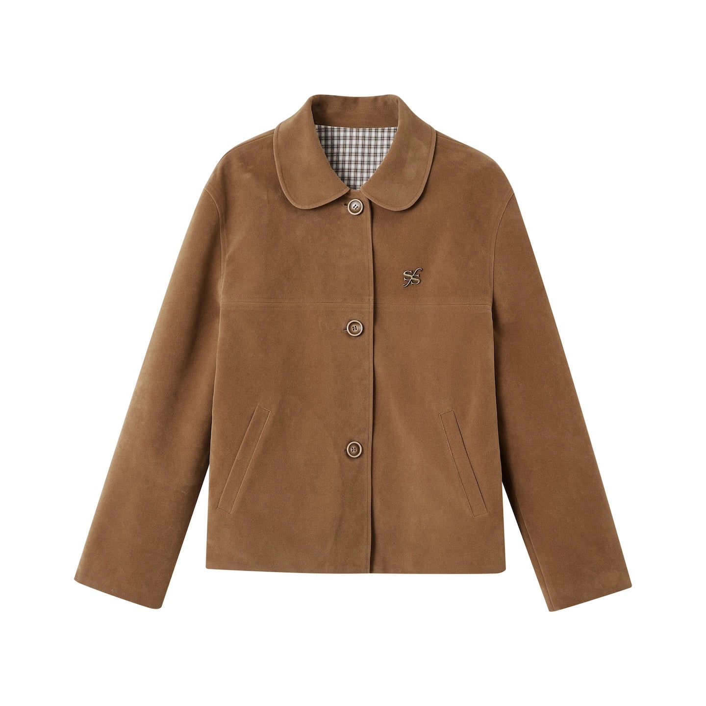 SOMESOWE S2508245 Doll collar suede leather jacket