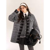 AsGony ASG24527 Tweed Grey Coat