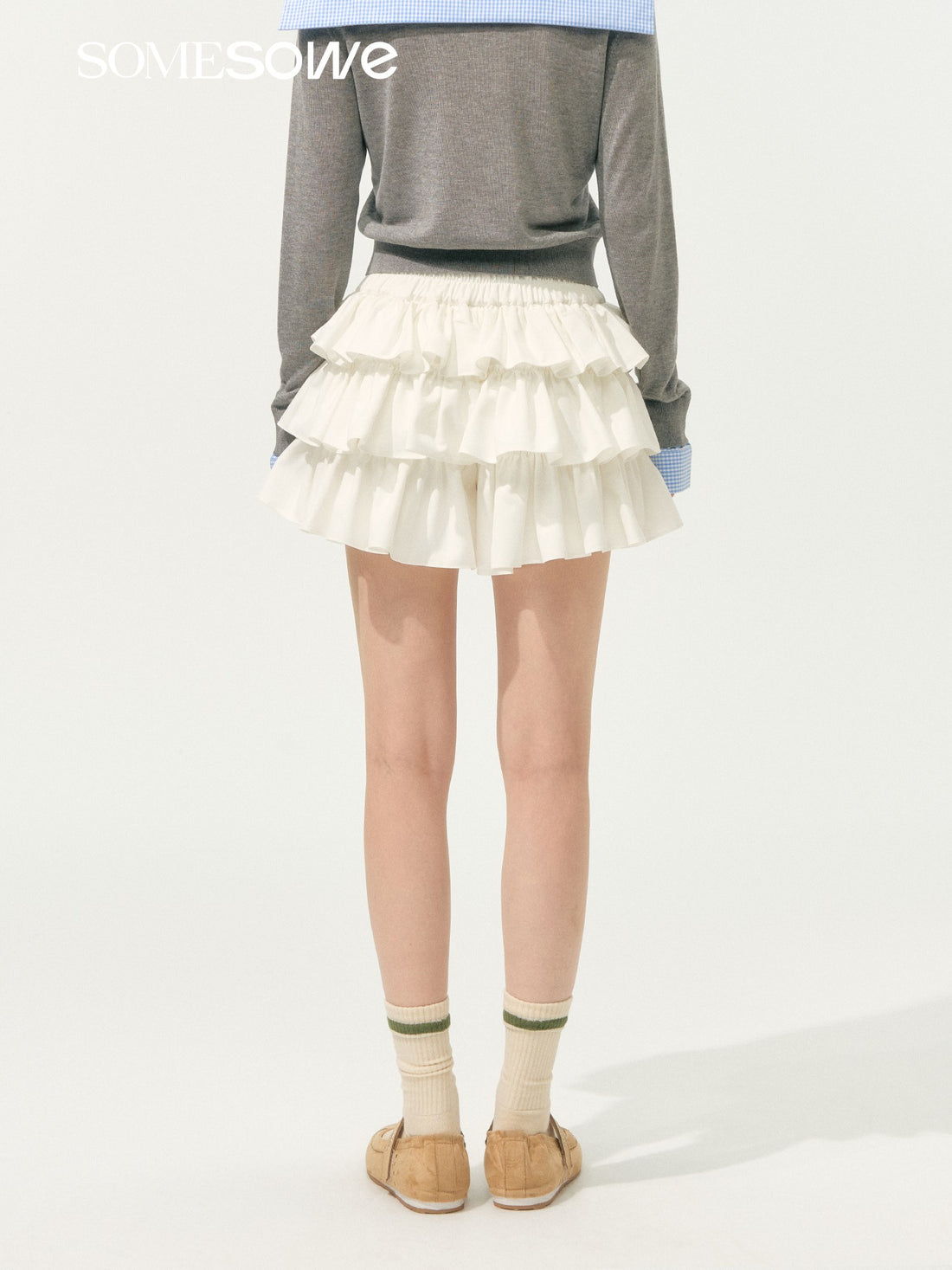 SOMESOWE S2508183 Ballet style multi-layer pleated skirt pants