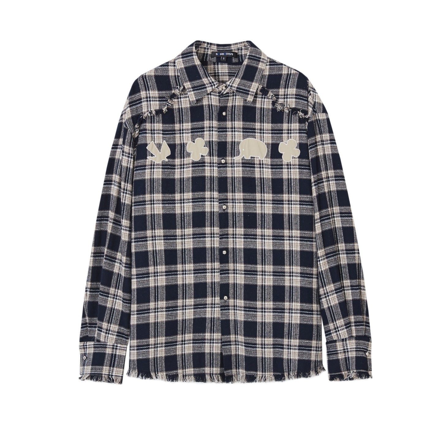 SOMESOWE S2508205 Fun fringe plaid shirt
