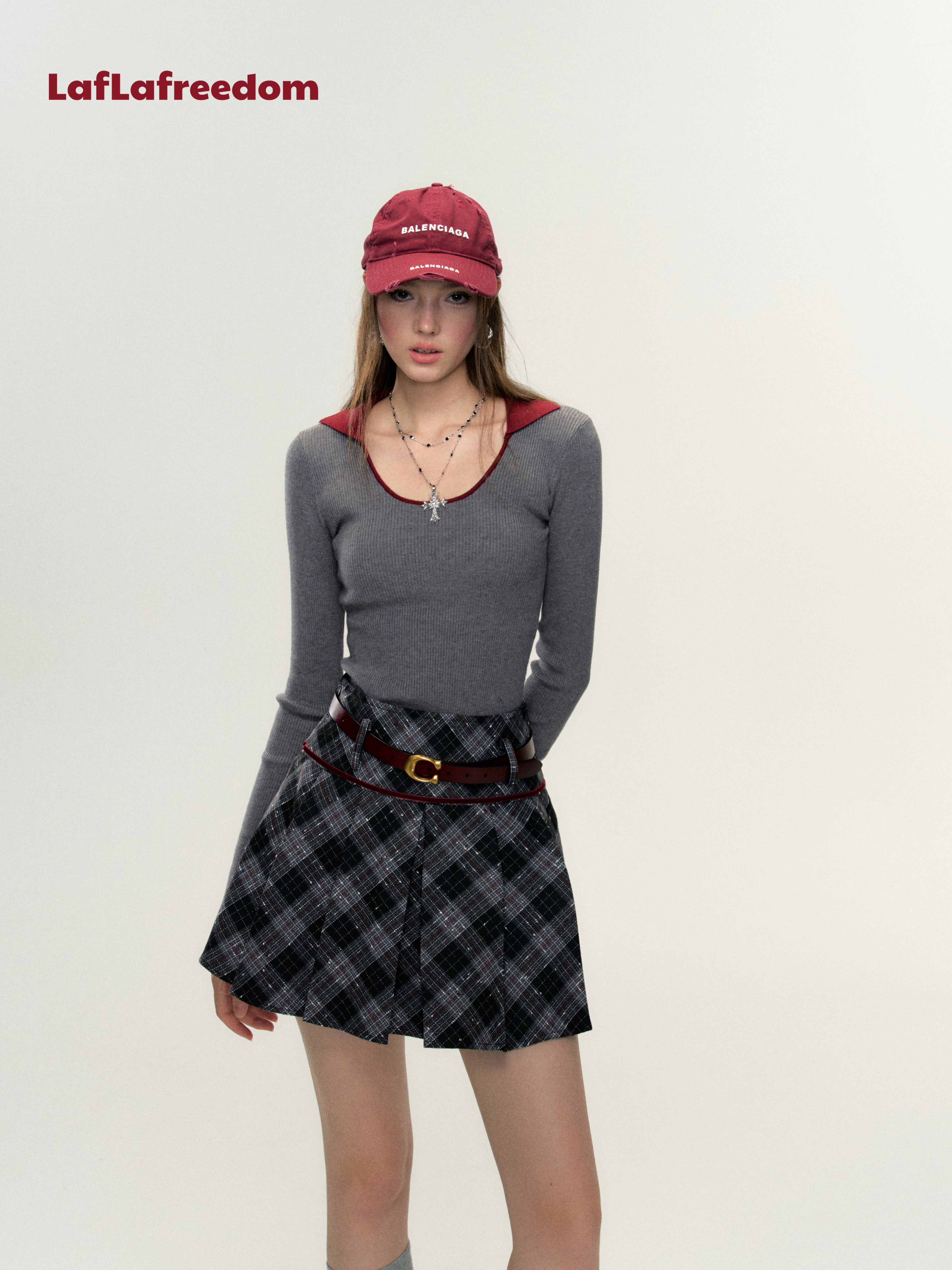 Lafreedom Contrast Knit Top(2color)